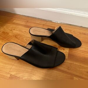 Madewell Black Leather Mules